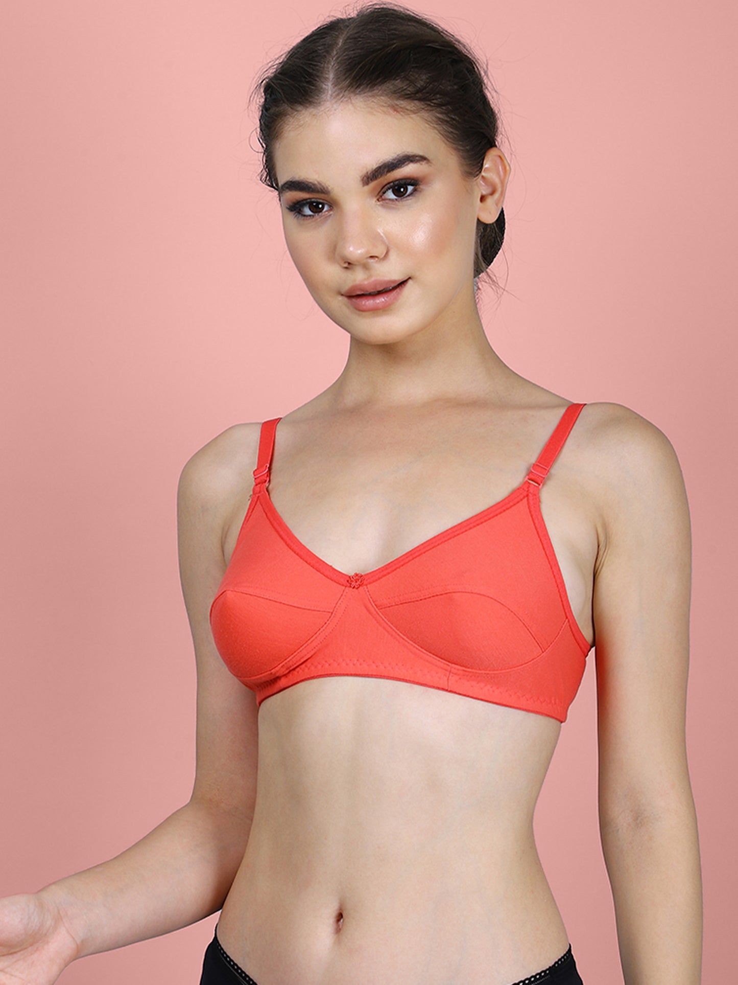 Cotton Bra for Women | Non-Padded Non-Wired | Full Coverage | Adjustable Straps | Back Closure | Adjustable Straps | Daily Wear Comfortable Bra | Pack of 1