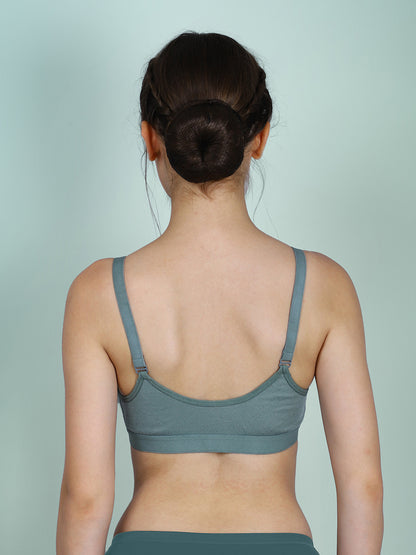 Cotton Front Open Bra for Women Daily Use | Non-Padded | Non-Wired | Sweat Absorbent Seamless Bra | Full Coverage Regular Wear