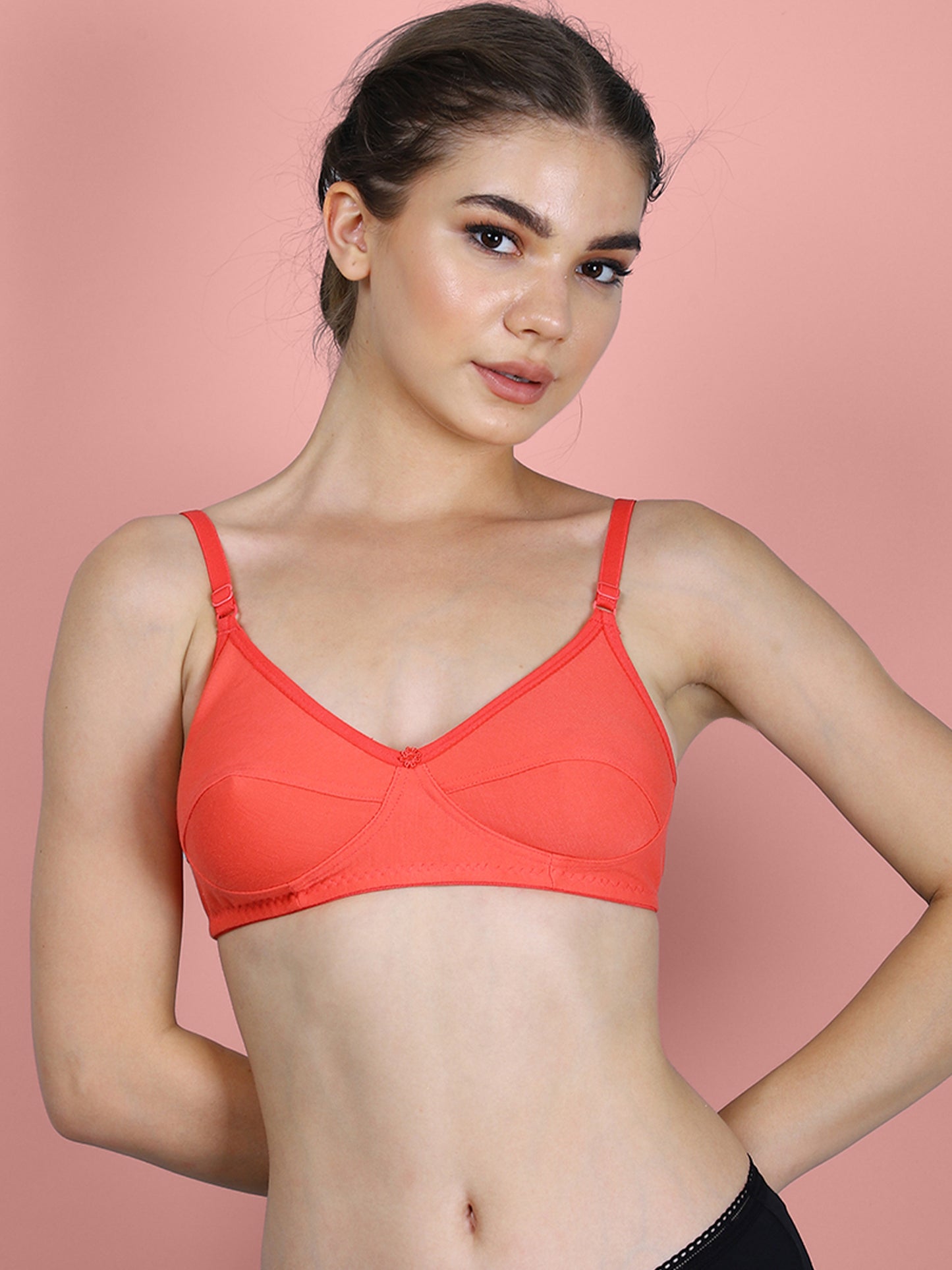 Cotton Bra for Women | Non-Padded Non-Wired | Full Coverage | Adjustable Straps | Back Closure | Adjustable Straps | Daily Wear Comfortable Bra | Pack of 1