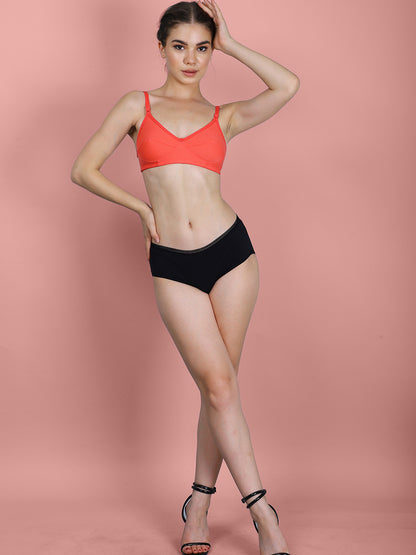Cotton Bra for Women | Non-Padded Non-Wired | Full Coverage | Adjustable Straps | Back Closure | Adjustable Straps | Daily Wear Comfortable Bra | Pack of 1