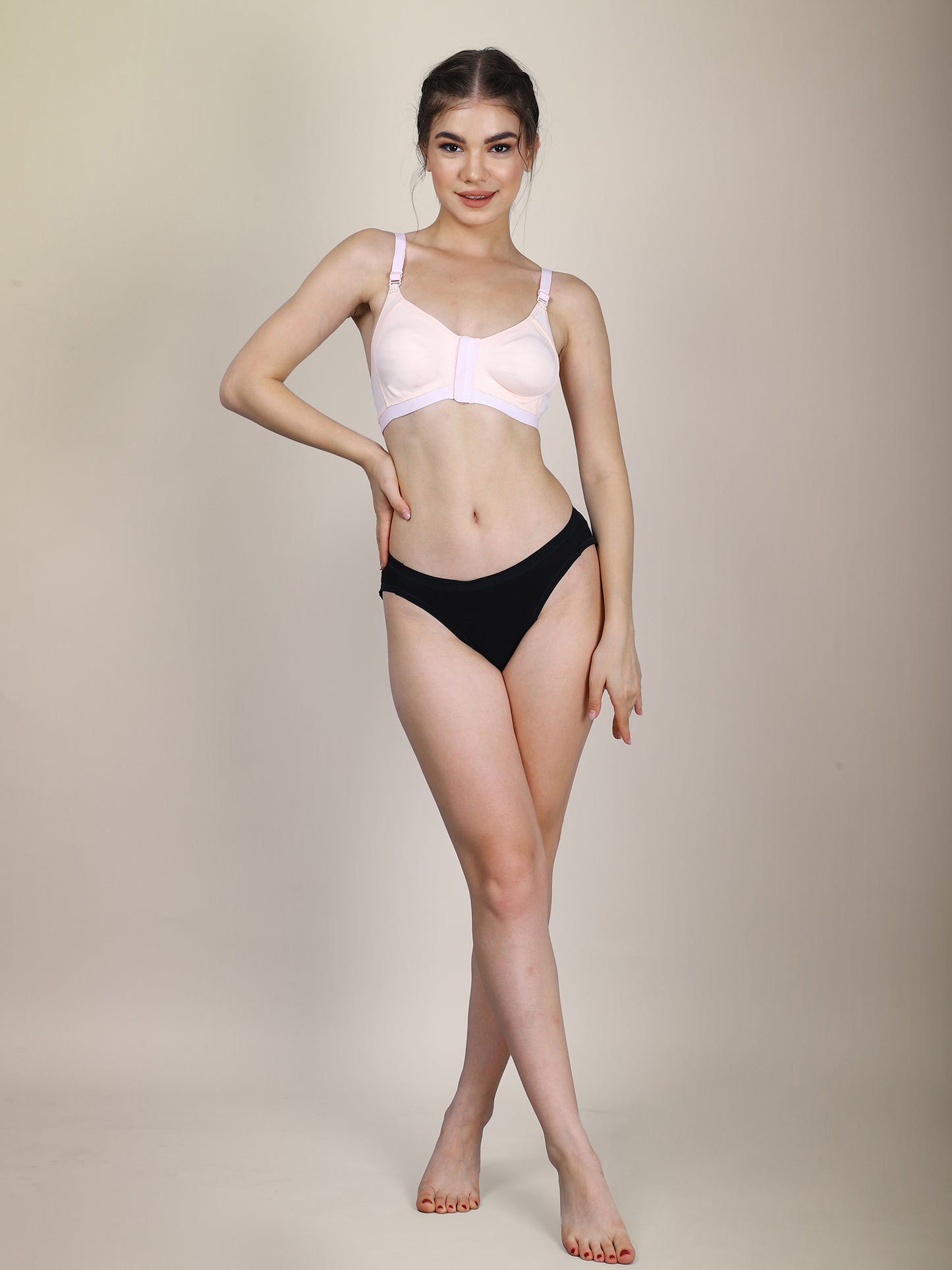 Cotton Front Open Bra for Women Daily Use | Non-Padded | Non-Wired | Sweat Absorbent Seamless Bra | Full Coverage Regular Wear