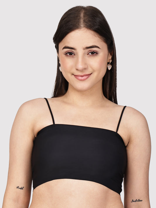 Padded Tube Bra with Thin Straps