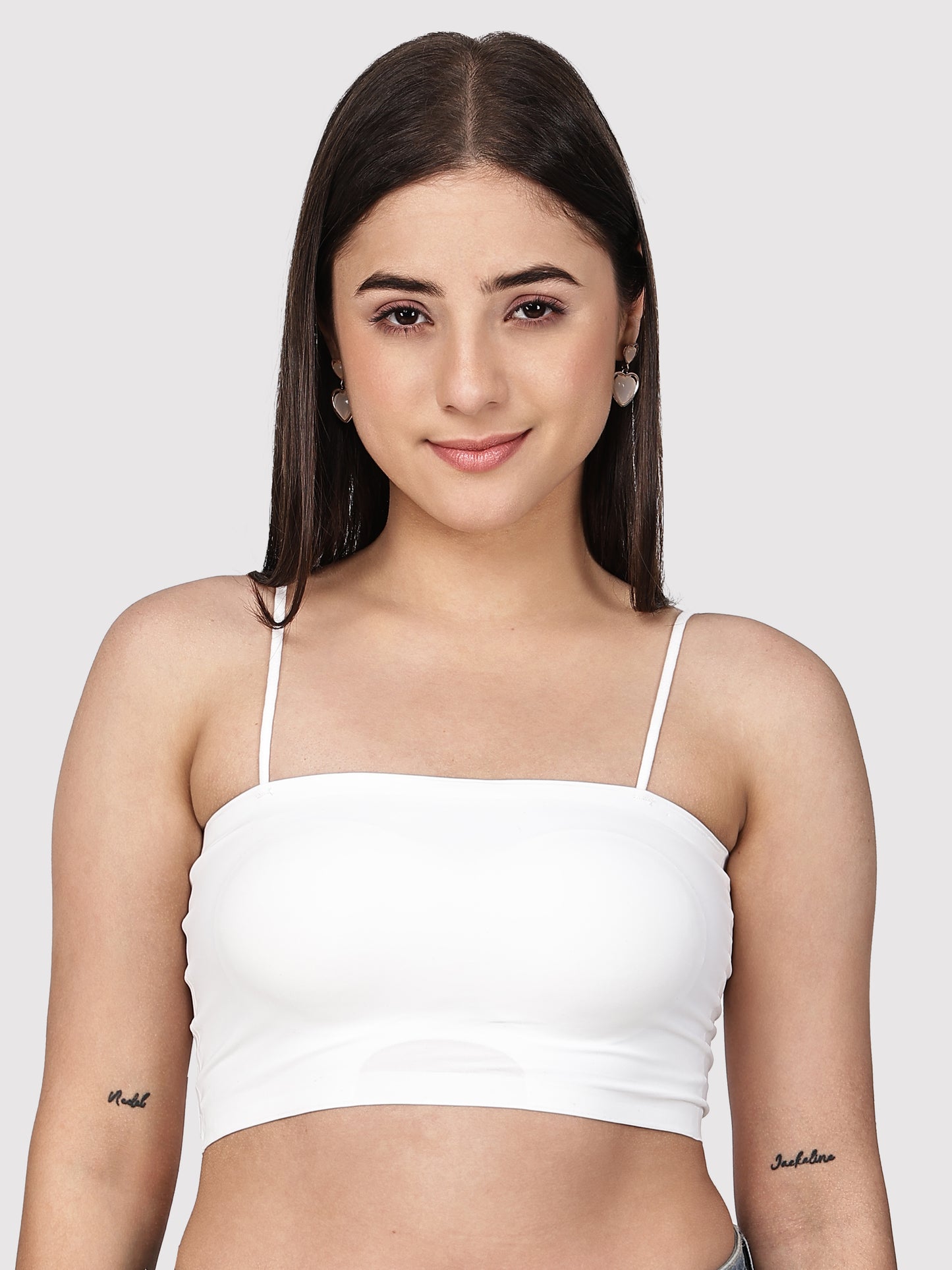 Padded Tube Bra with Thin Straps