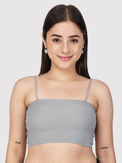 Padded Tube Bra with Thin Straps