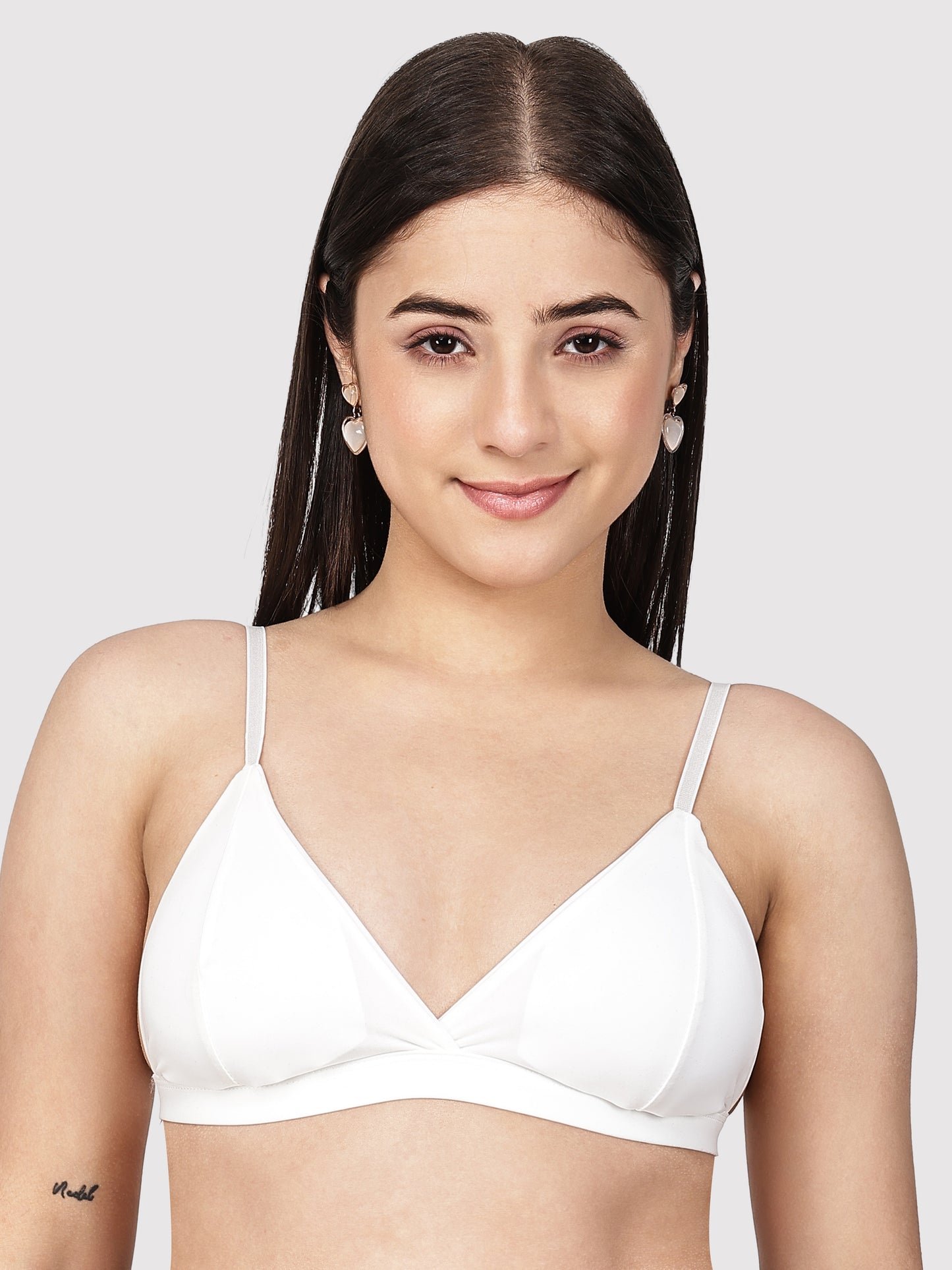 Solid Wireless Adjustable Polyamide Triangle Bra