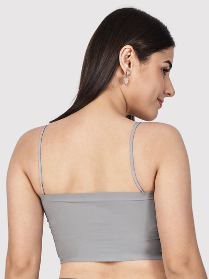 Padded Tube Bra with Thin Straps