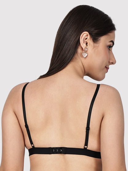 Solid Wireless Adjustable Polyamide Triangle Bra
