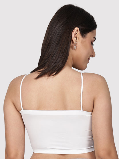 Padded Tube Bra with Thin Straps