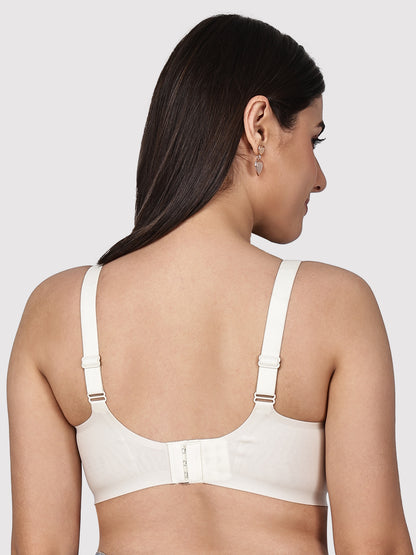 Women Seamless Padded Full Coverage Bra with Scalloped Neckline