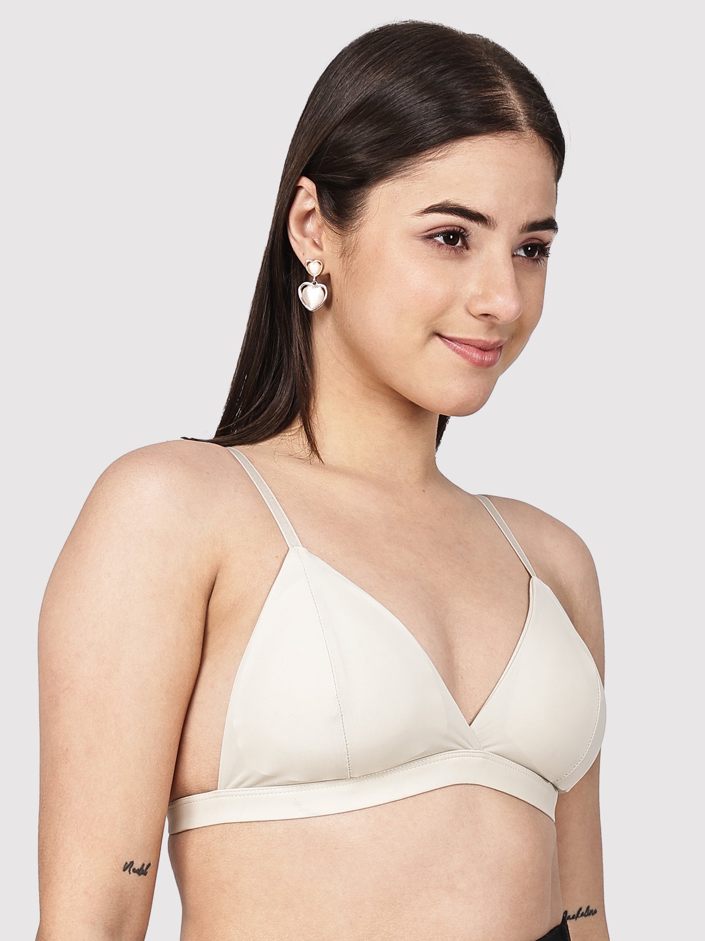 Solid Wireless Adjustable Polyamide Triangle Bra