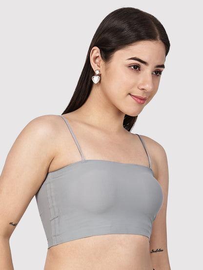 Padded Tube Bra with Thin Straps