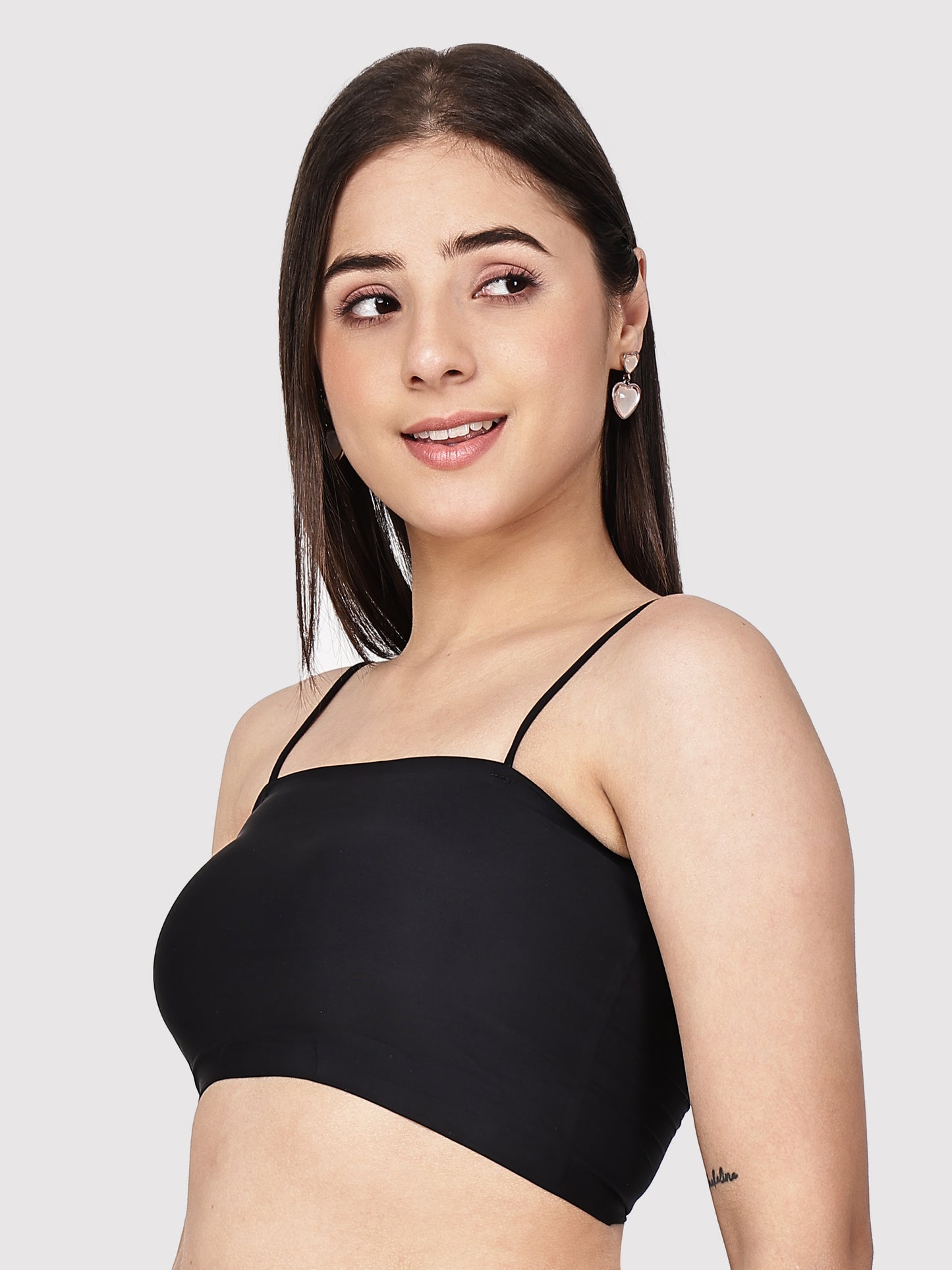 Padded Tube Bra with Thin Straps