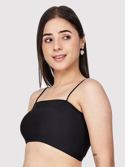 Padded Tube Bra with Thin Straps