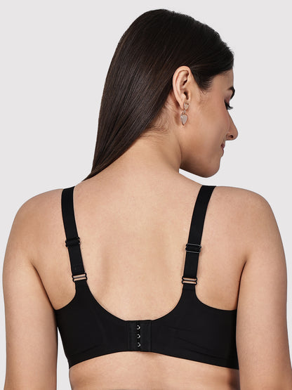 Women Seamless Padded Full Coverage Bra with Scalloped Neckline