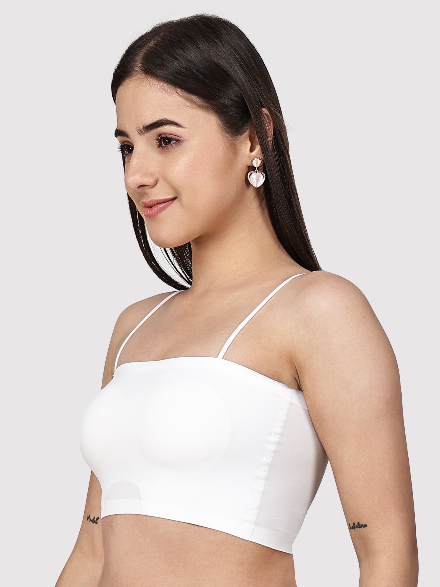 Padded Tube Bra with Thin Straps