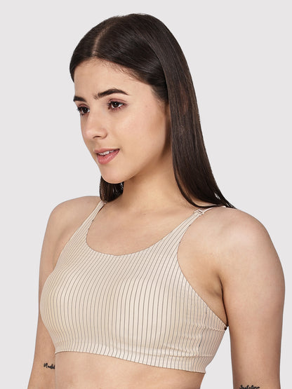 Padded Striped Seamless Bra