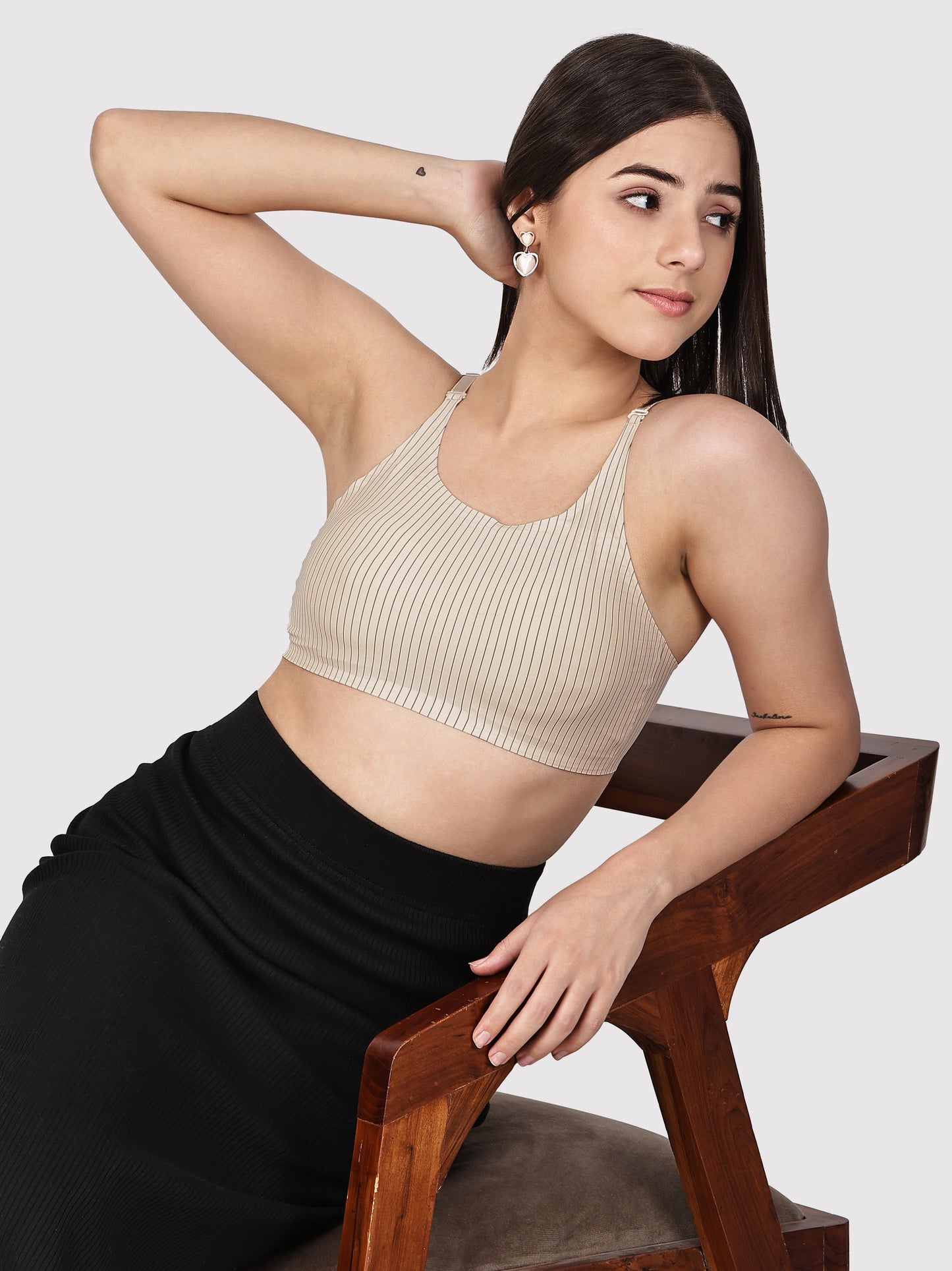 Padded Striped Seamless Bra