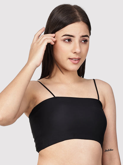 Padded Tube Bra with Thin Straps