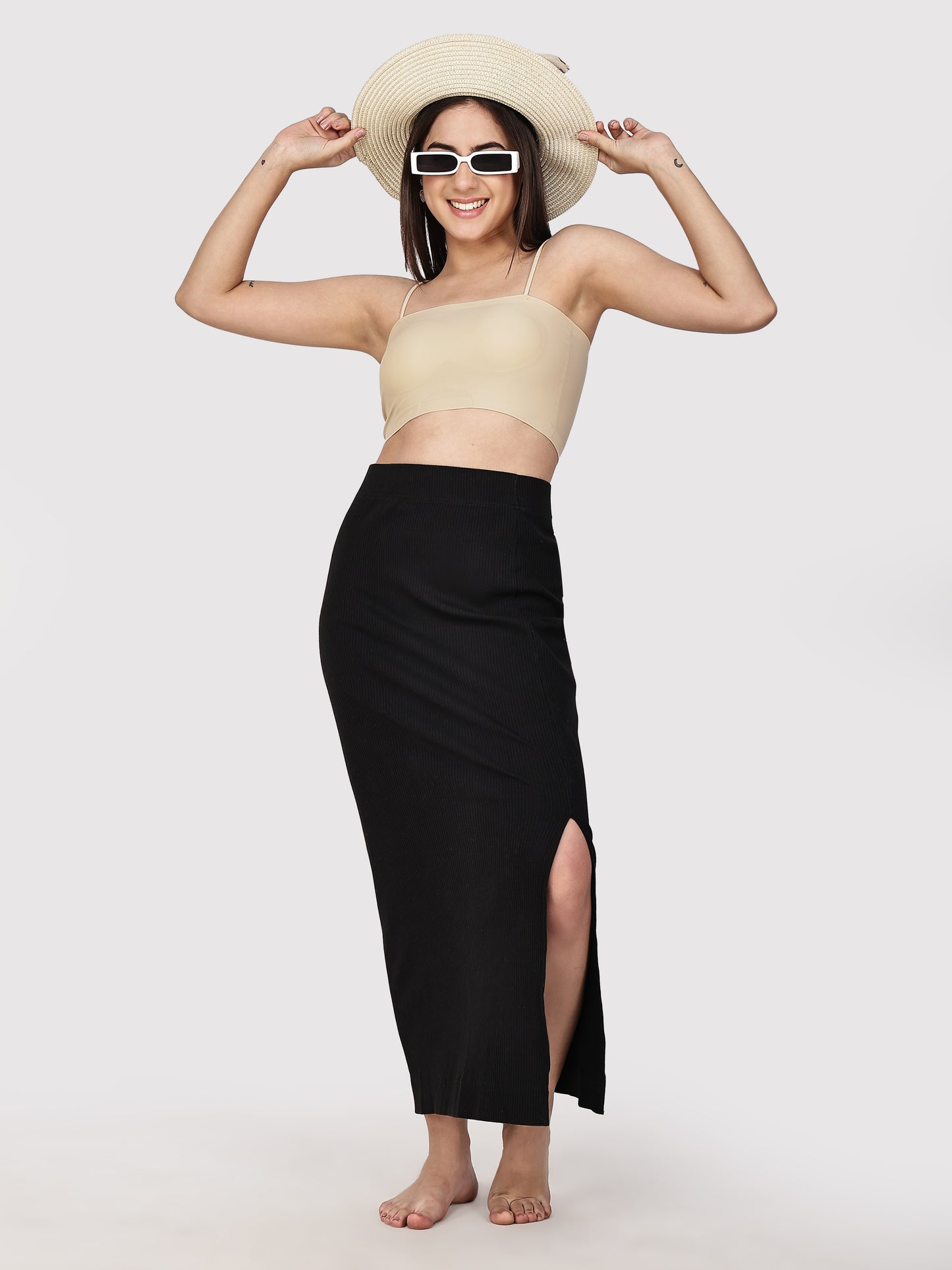 Padded Tube Bra with Thin Straps