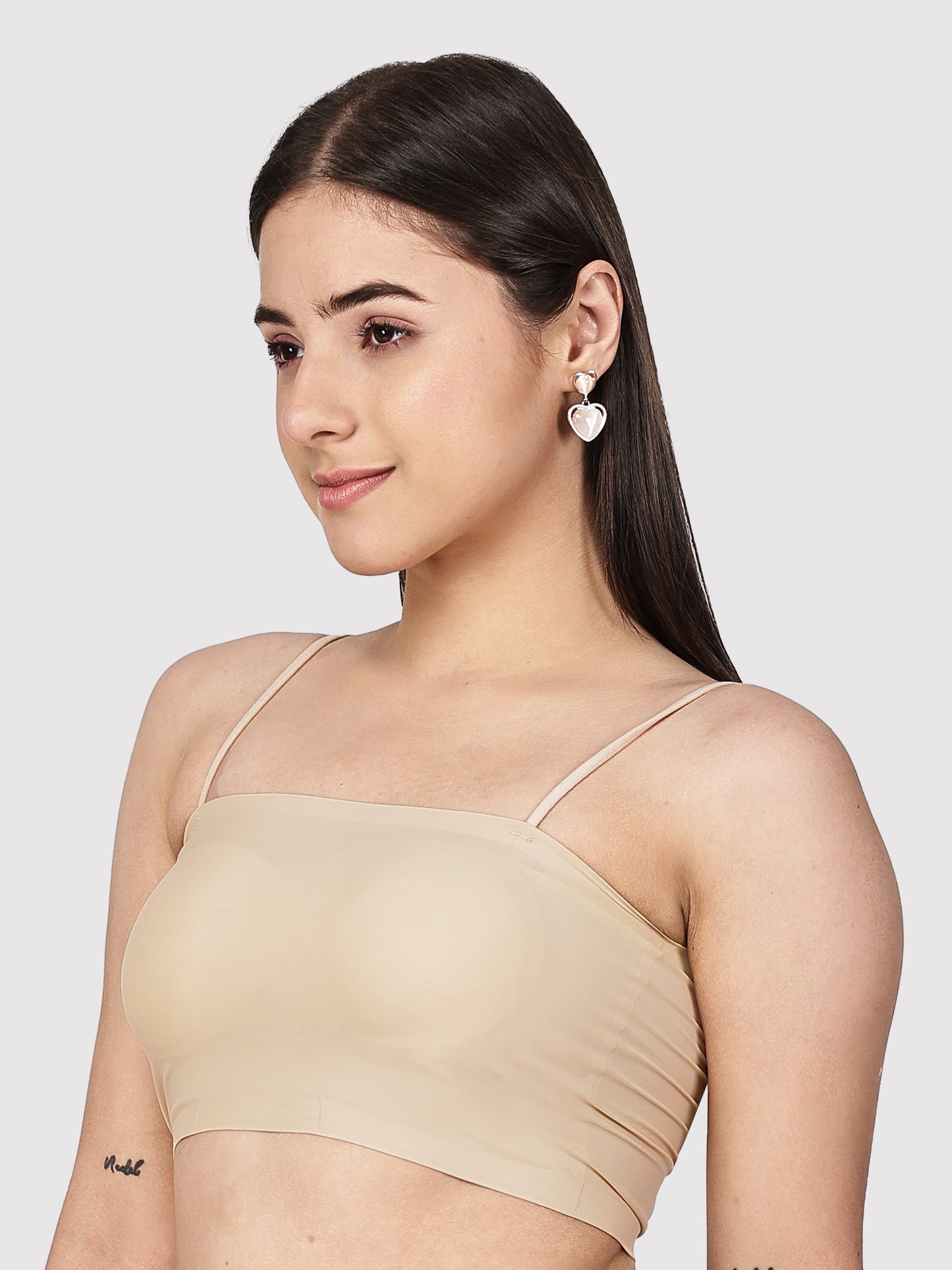 Padded Tube Bra with Thin Straps
