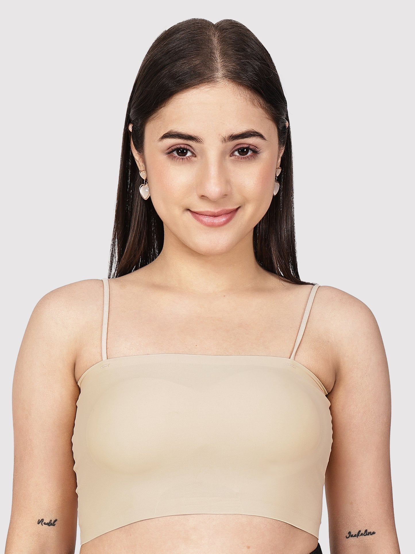 Padded Tube Bra with Thin Straps