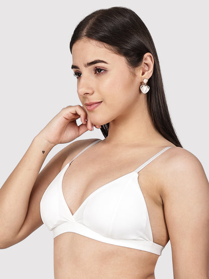 Solid Wireless Adjustable Polyamide Triangle Bra