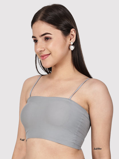 Padded Tube Bra with Thin Straps