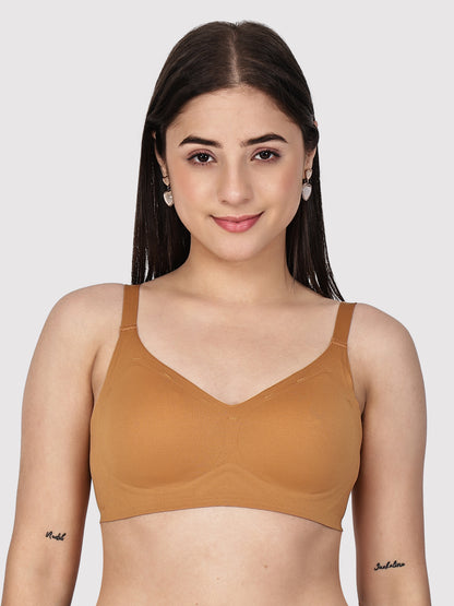 Non-Wired Padded Seamless Bonded Full Coverage T-Shirt Bra In