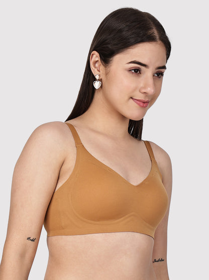 Non-Wired Padded Seamless Bonded Full Coverage T-Shirt Bra In