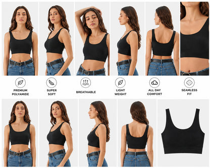 THREAD SUTRA Women’s Seamless Polyamide Sports Bra