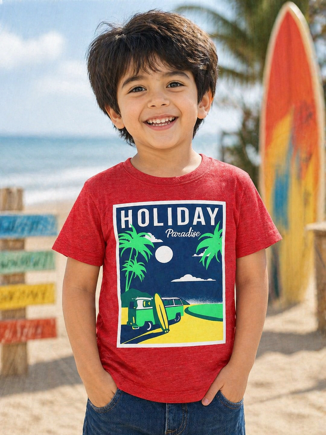 Red Holiday Kids Tee