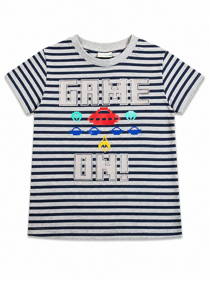 Game On Striped Kids Tee
