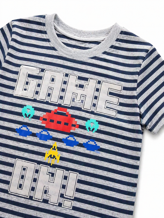 Game On Striped Kids Tee