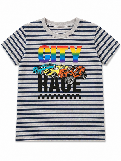 City Race Cars Print Kids Tee