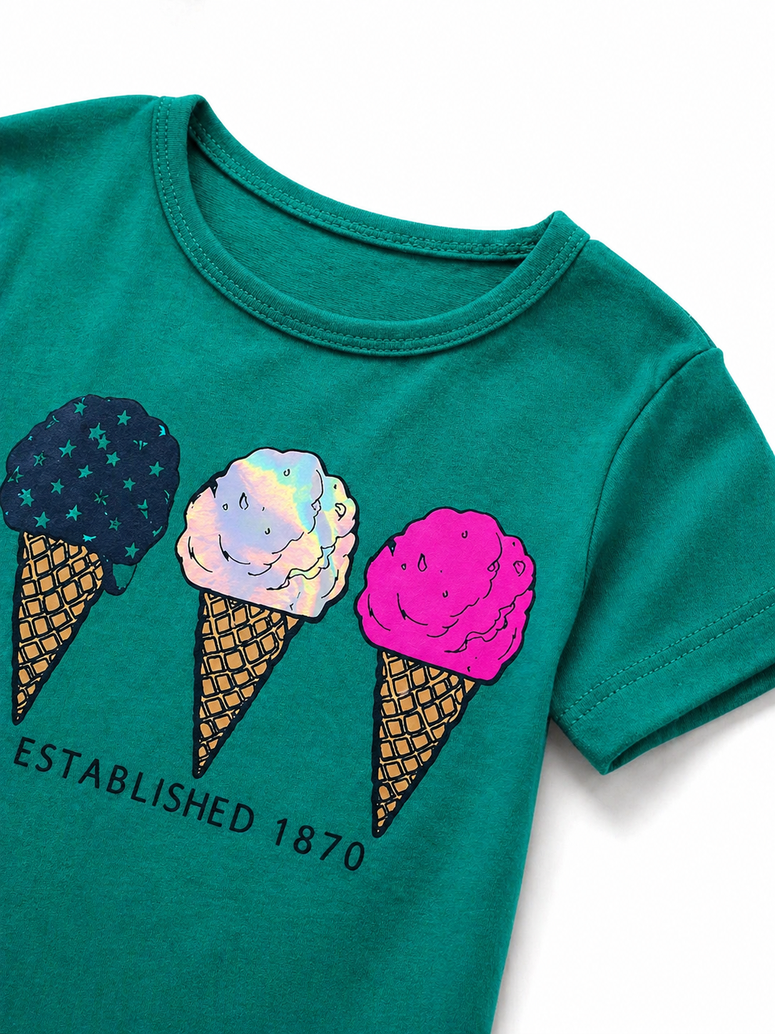 Green Ice Cream Kids Tee