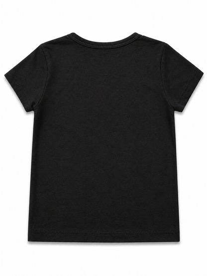 Black Printed Hippity Hopitty Kids Tee