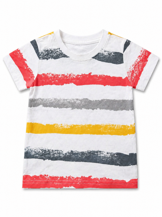 Colorful Striped Design Kids Tee