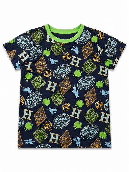 Green  Harry Potter Themed Design Kids Tee