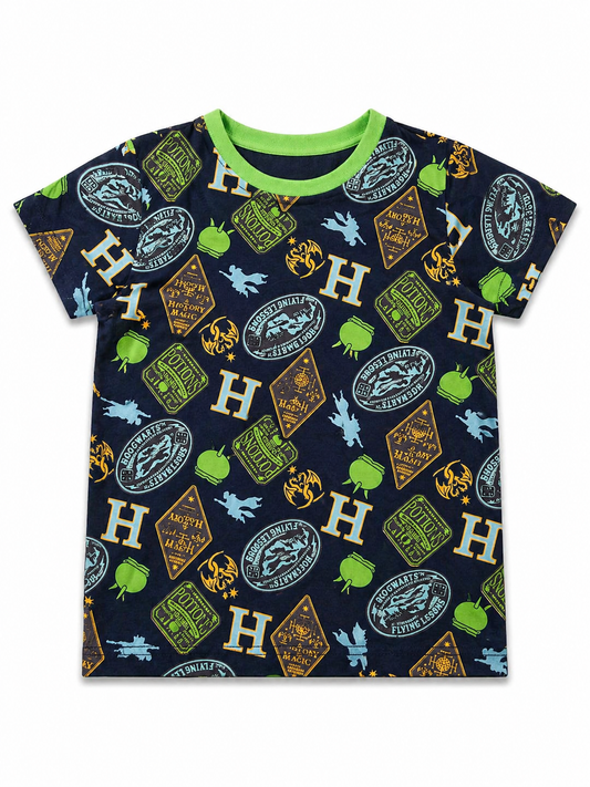 Green  Harry Potter Themed Design Kids Tee