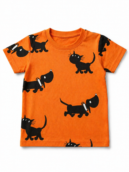 Orange Cat Kids Tee