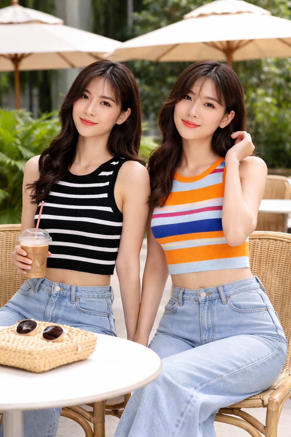 Thread Sutra Casual Ribbed Crop Top for Women Combo Pack