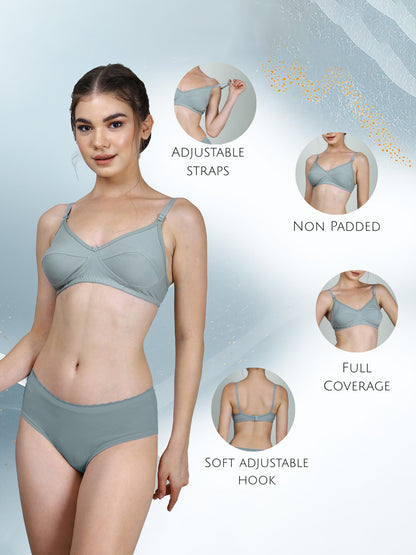 Cotton Bra for Women | Non-Padded Non-Wired | Full Coverage | Adjustable Straps | Back Closure | Adjustable Straps | Daily Wear Comfortable Bra | Pack of 1